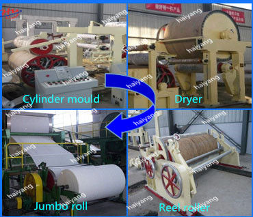 5 -6T/D Pulp and Waste Paper Recycling Jumbo Roll Toilet Tissue Paper Roll Making Machine