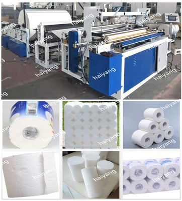 Automatic Toilet Tissue Paper Roll Rewinding Converting Making Machine With Perforating and Embossing